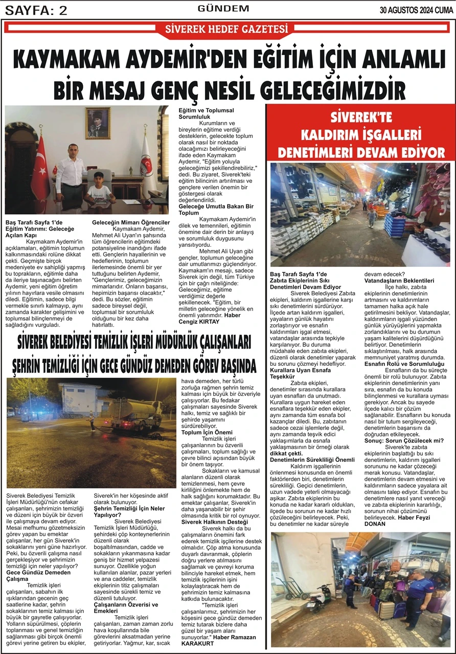 30.08.2024 Tarihli Gazetemiz