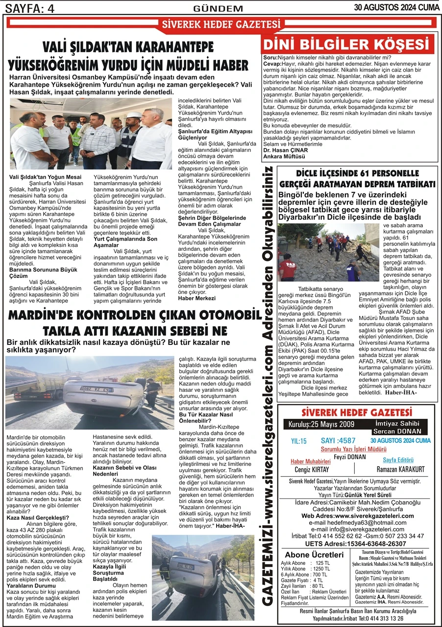 30.08.2024 Tarihli Gazetemiz