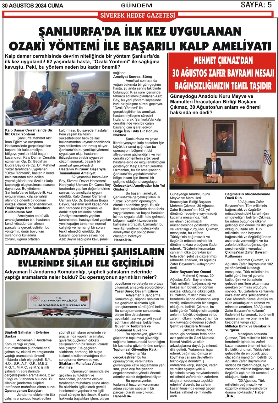 30.08.2024 Tarihli Gazetemiz