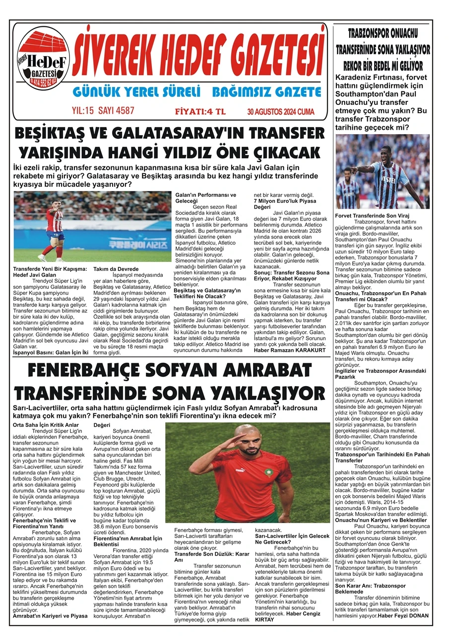 30.08.2024 Tarihli Gazetemiz