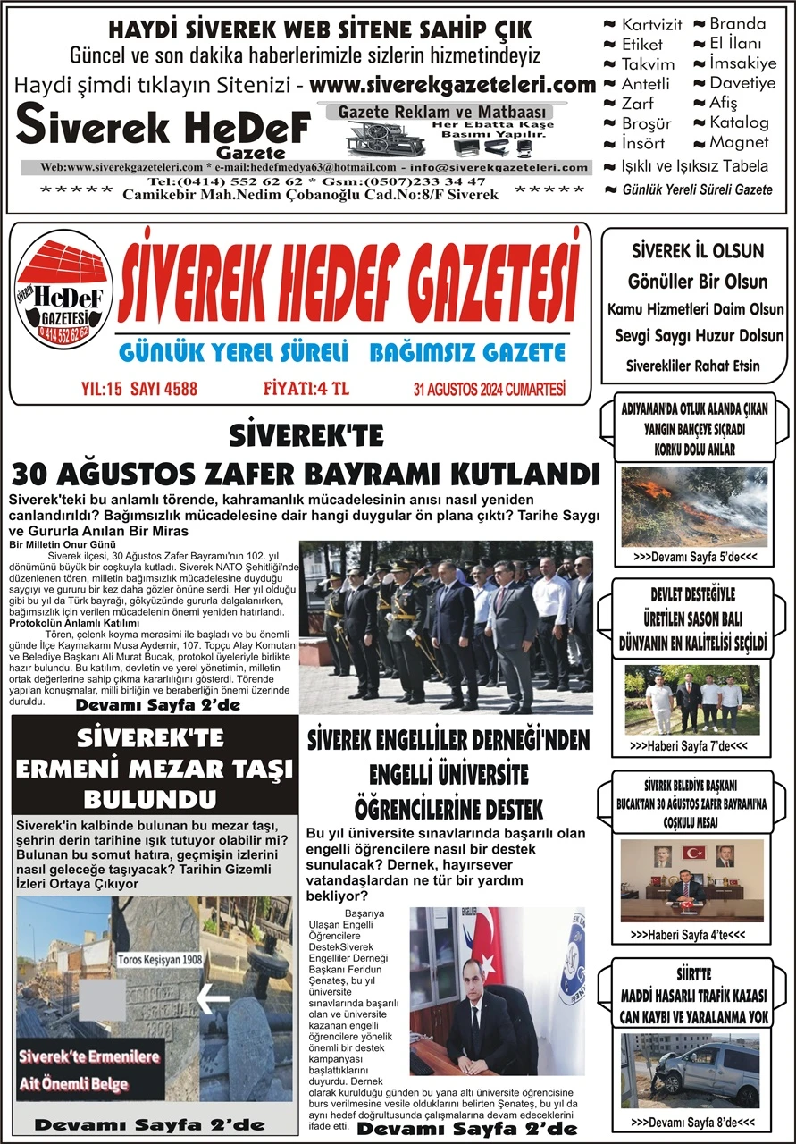 31.08.2024 Tarihli Gazetemiz