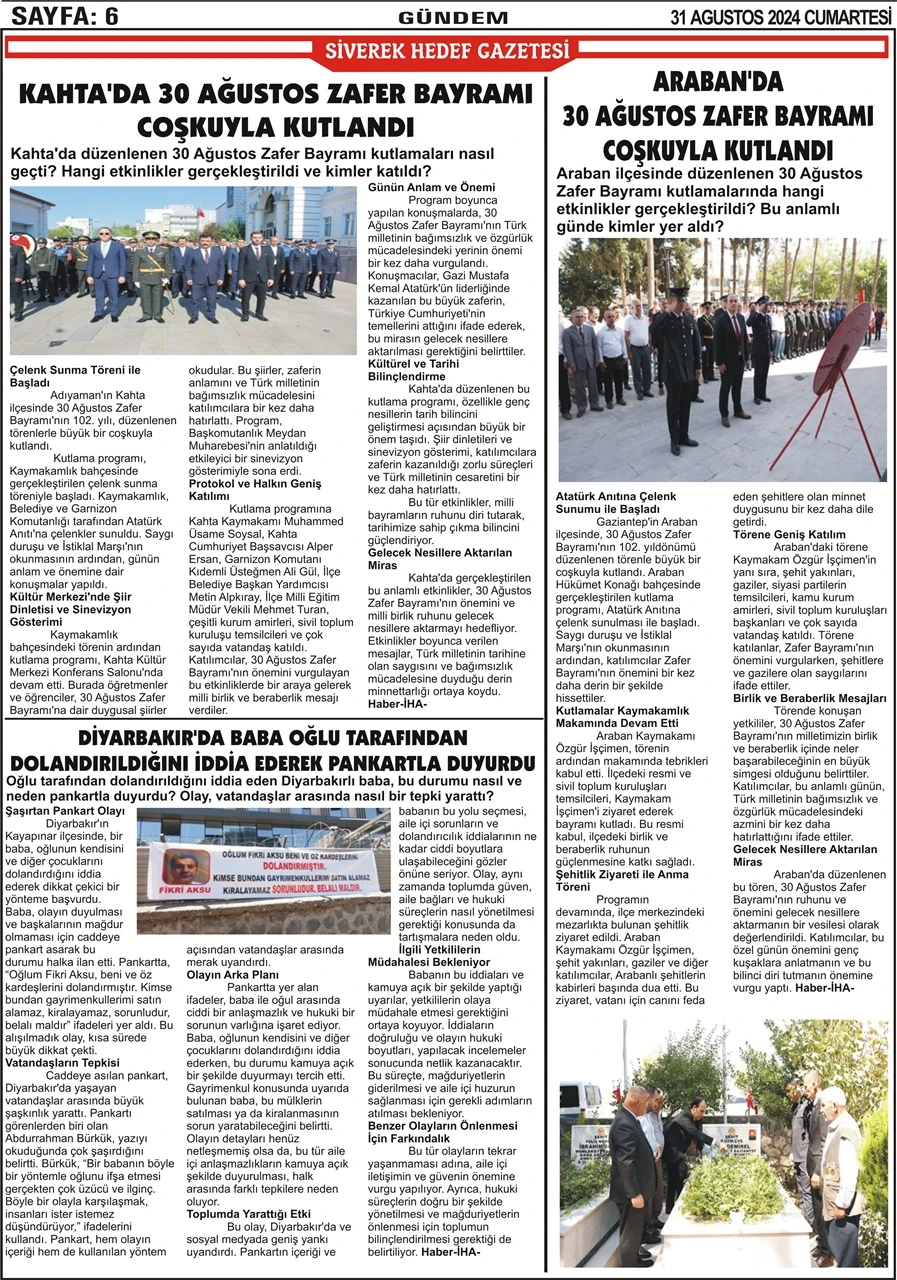 31.08.2024 Tarihli Gazetemiz