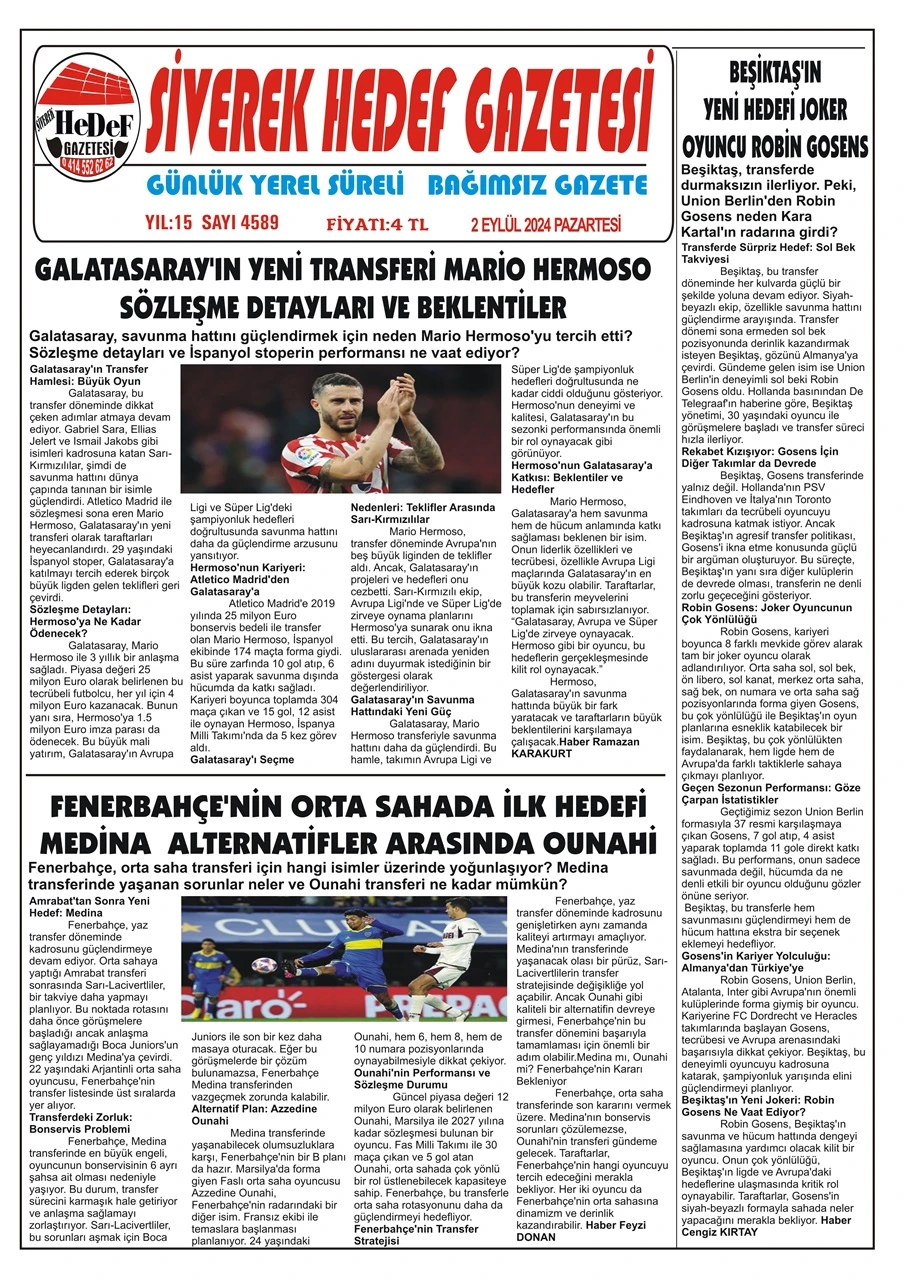 02.09.2024 Tarihli Gazetemiz