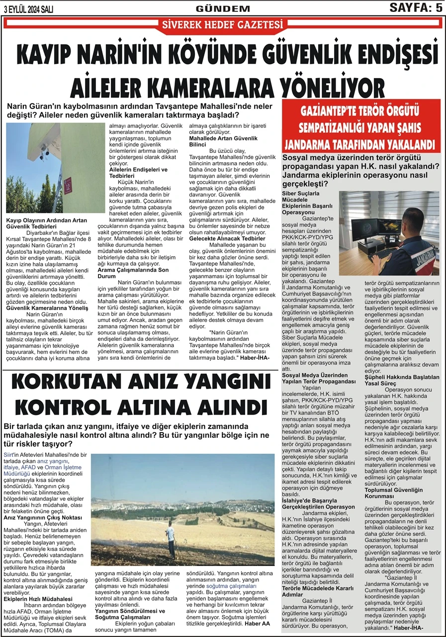 3.09.2024 Tarihli Gazetemiz