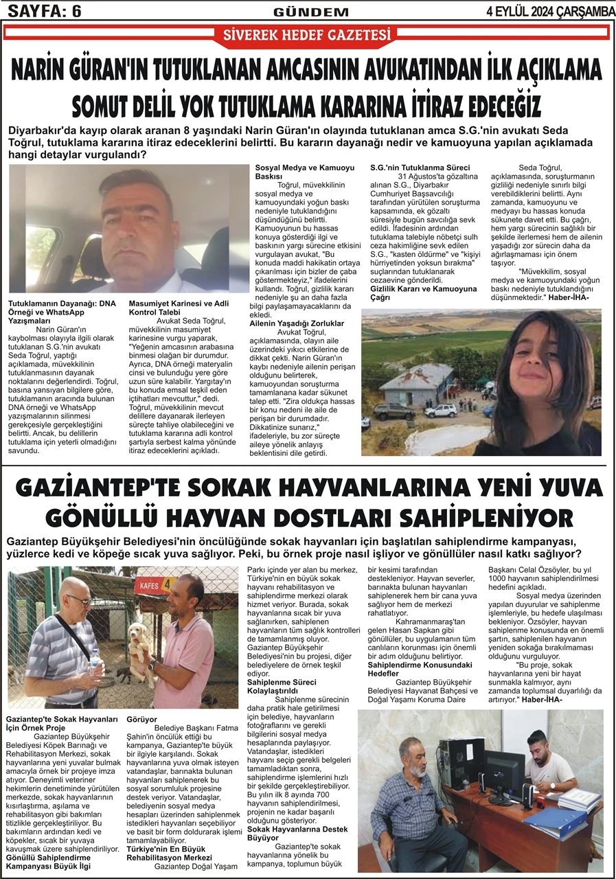 4.09.2024 Tarihli Gazetemiz