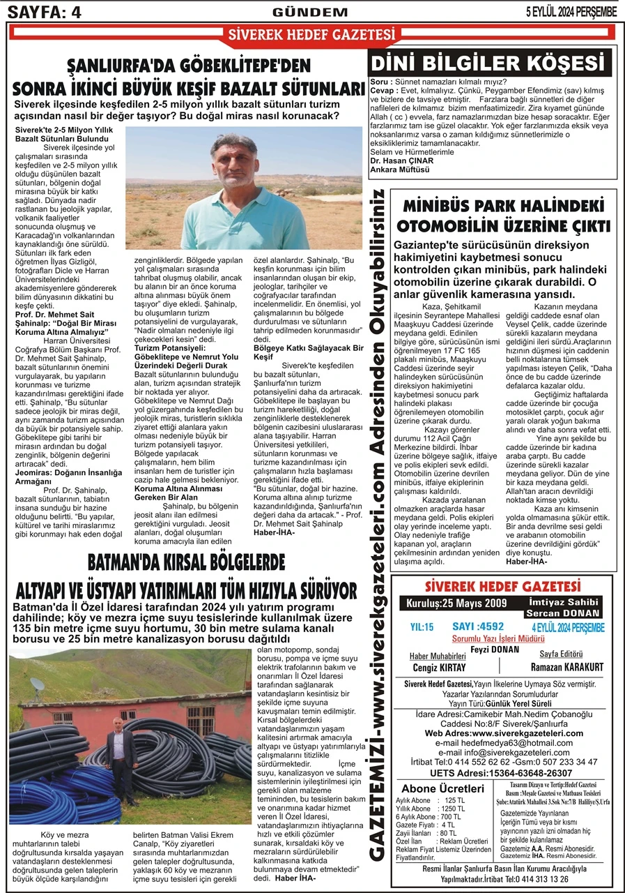 5.09.2024 Tarihli Gazetemiz