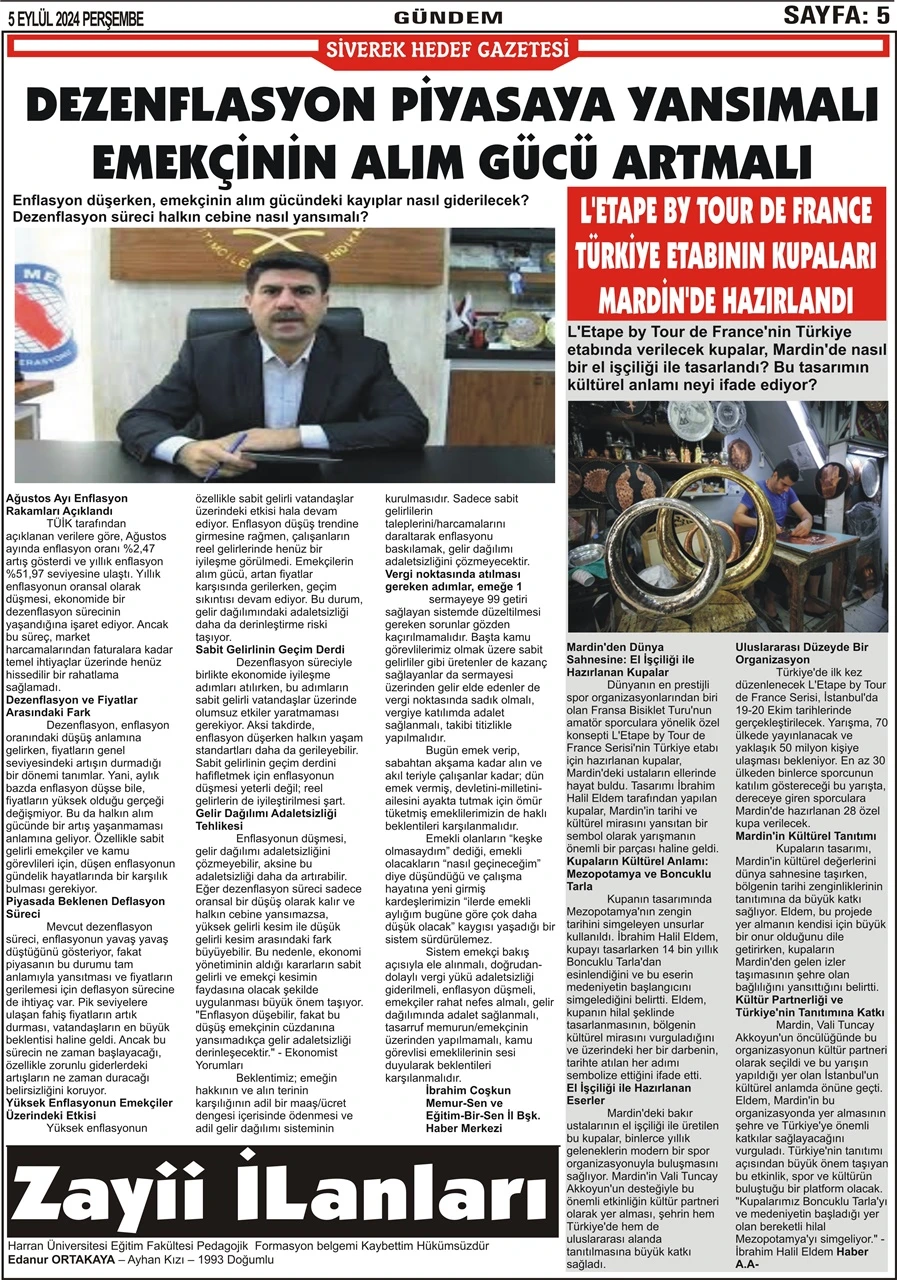 5.09.2024 Tarihli Gazetemiz