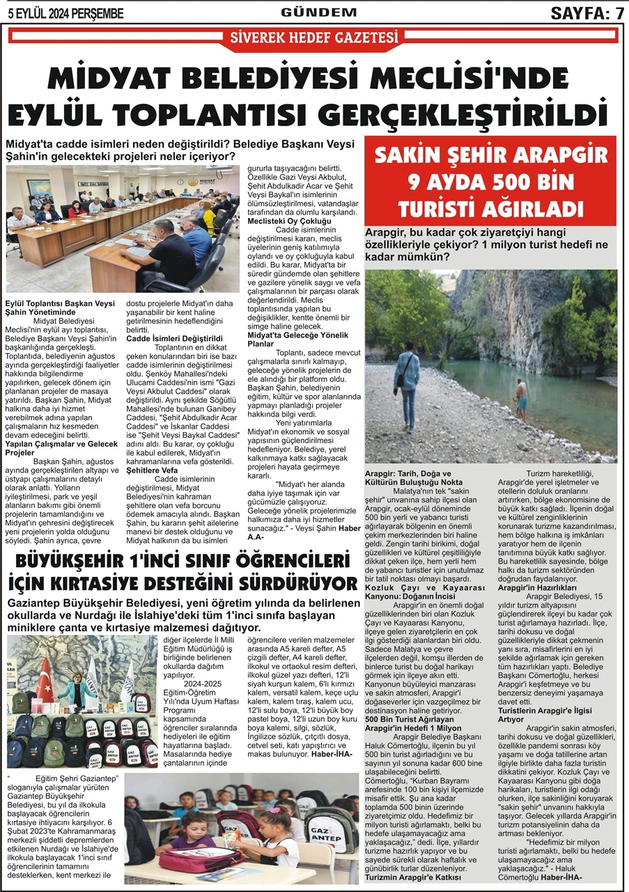 5.09.2024 Tarihli Gazetemiz