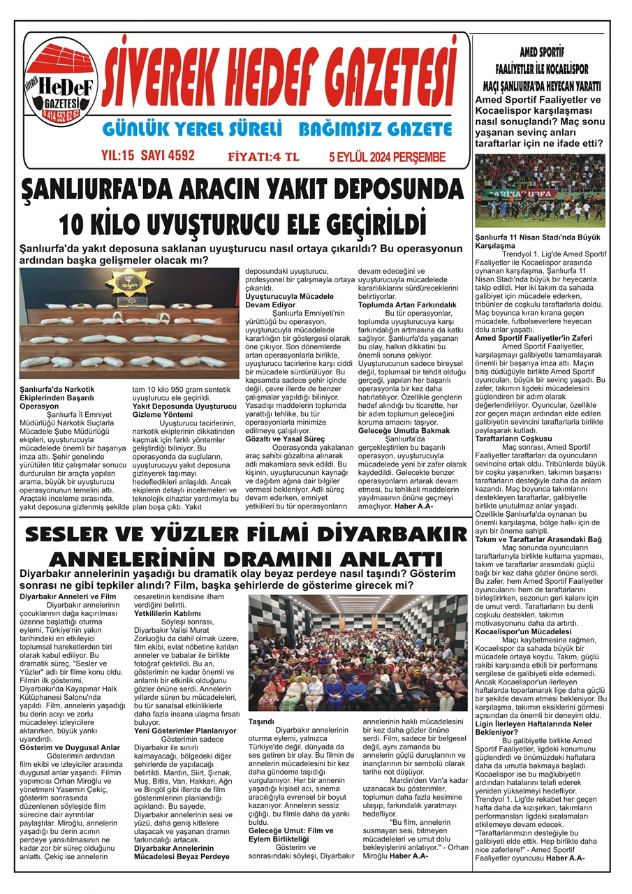 5.09.2024 Tarihli Gazetemiz