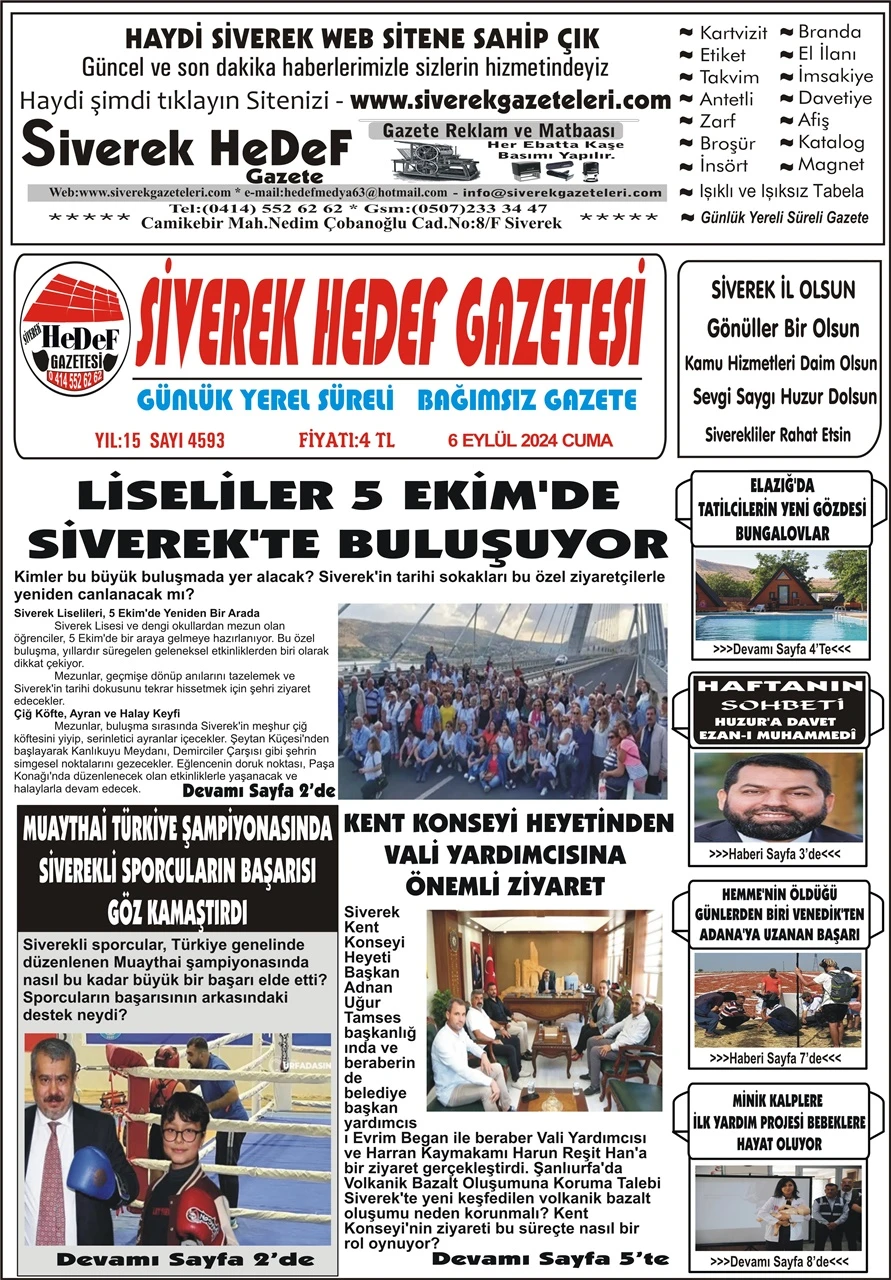 6.09.2024 Tarihli Gazetemiz