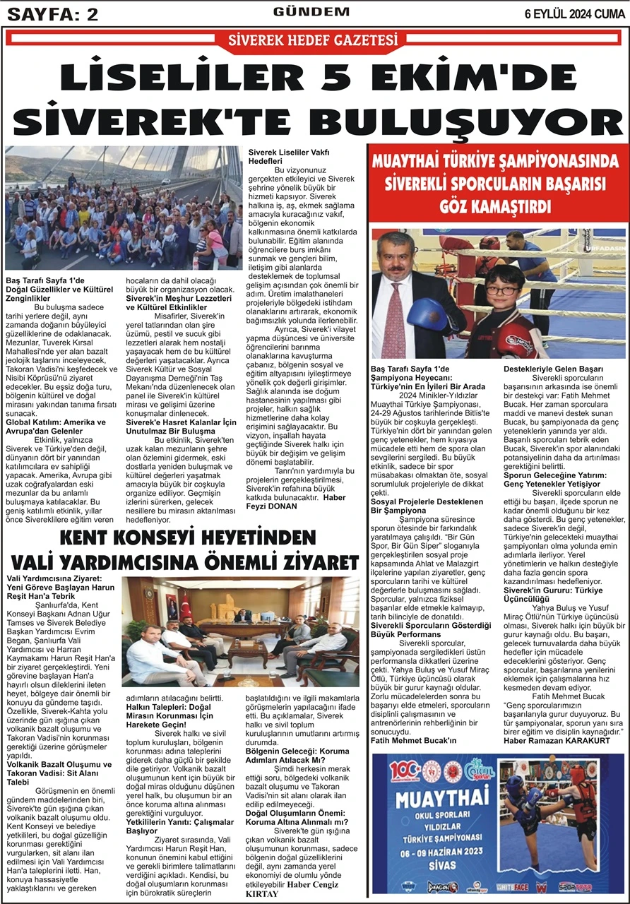 6.09.2024 Tarihli Gazetemiz