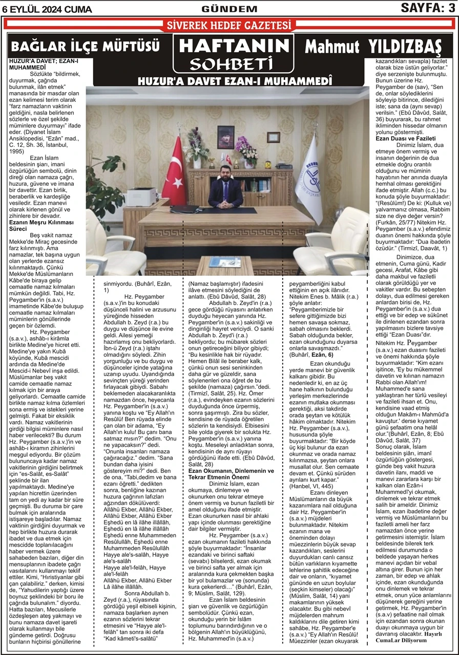 6.09.2024 Tarihli Gazetemiz