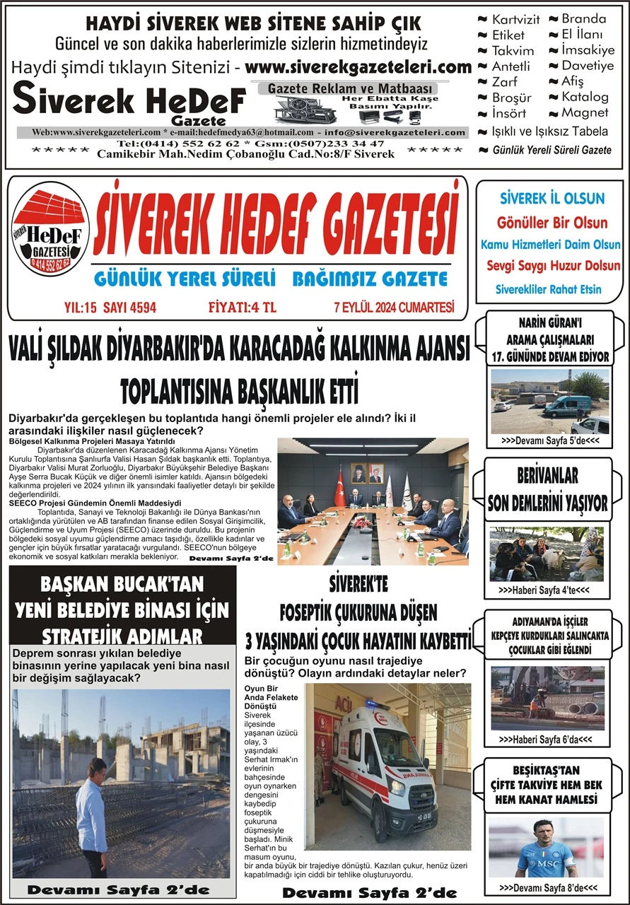 7.09.2024 Tarihli Gazetemiz