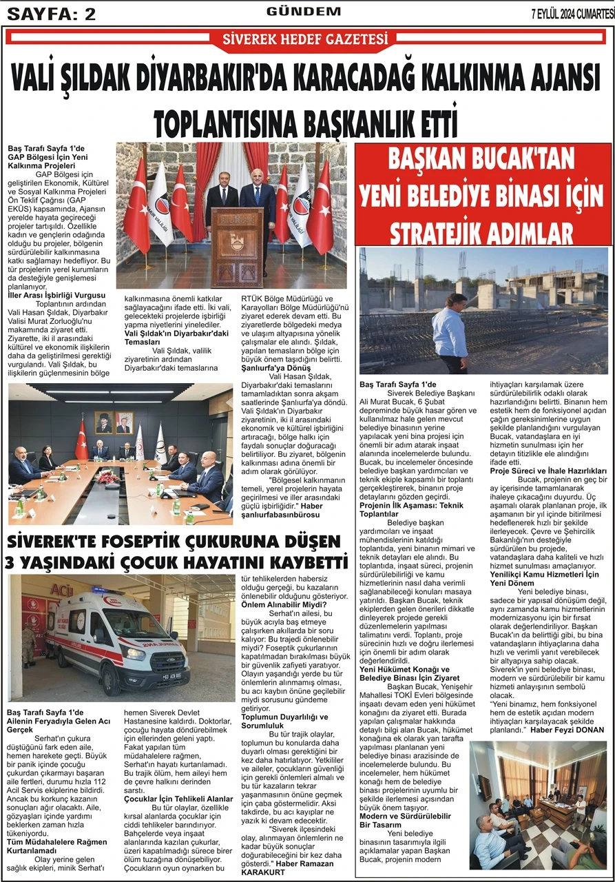 7.09.2024 Tarihli Gazetemiz