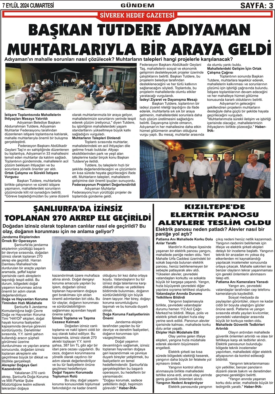 7.09.2024 Tarihli Gazetemiz