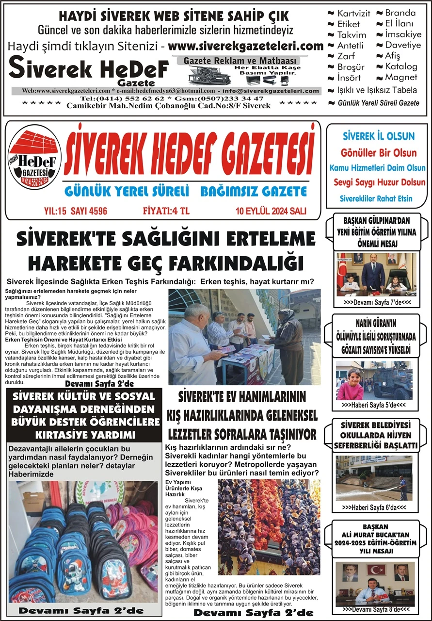 10.09.2024 Tarihli Gazetemiz