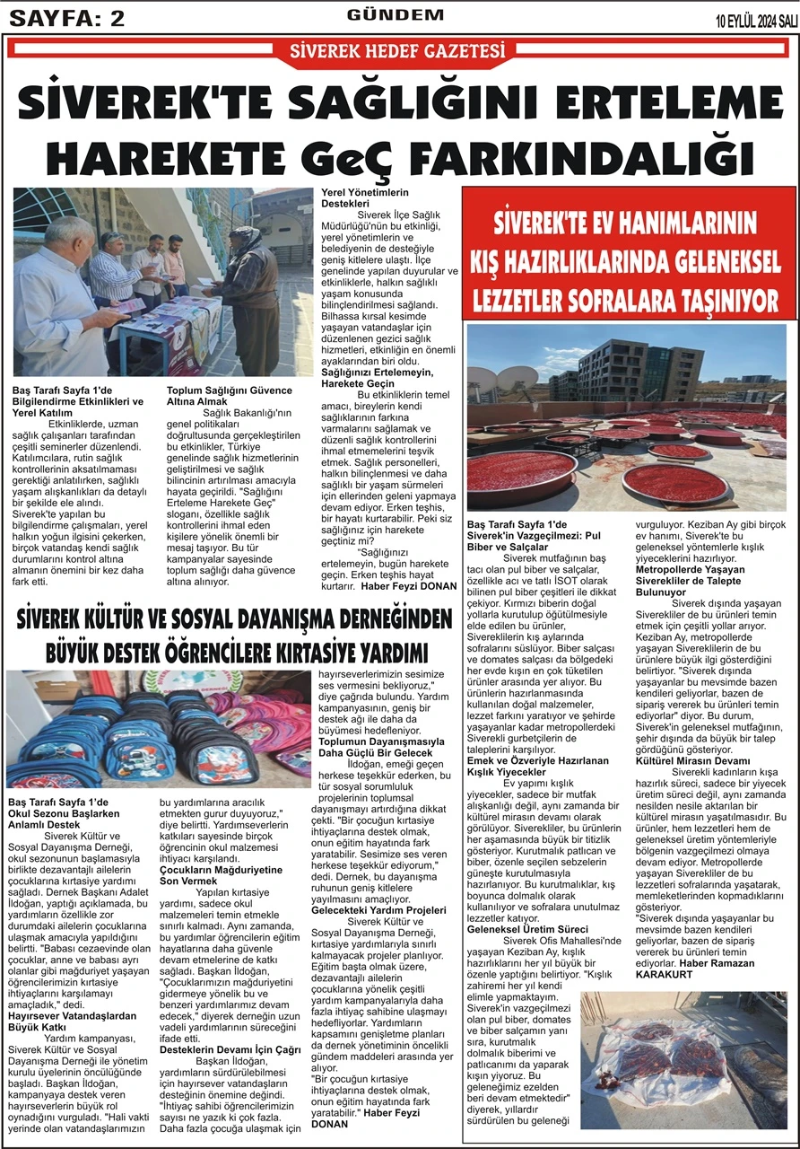 10.09.2024 Tarihli Gazetemiz