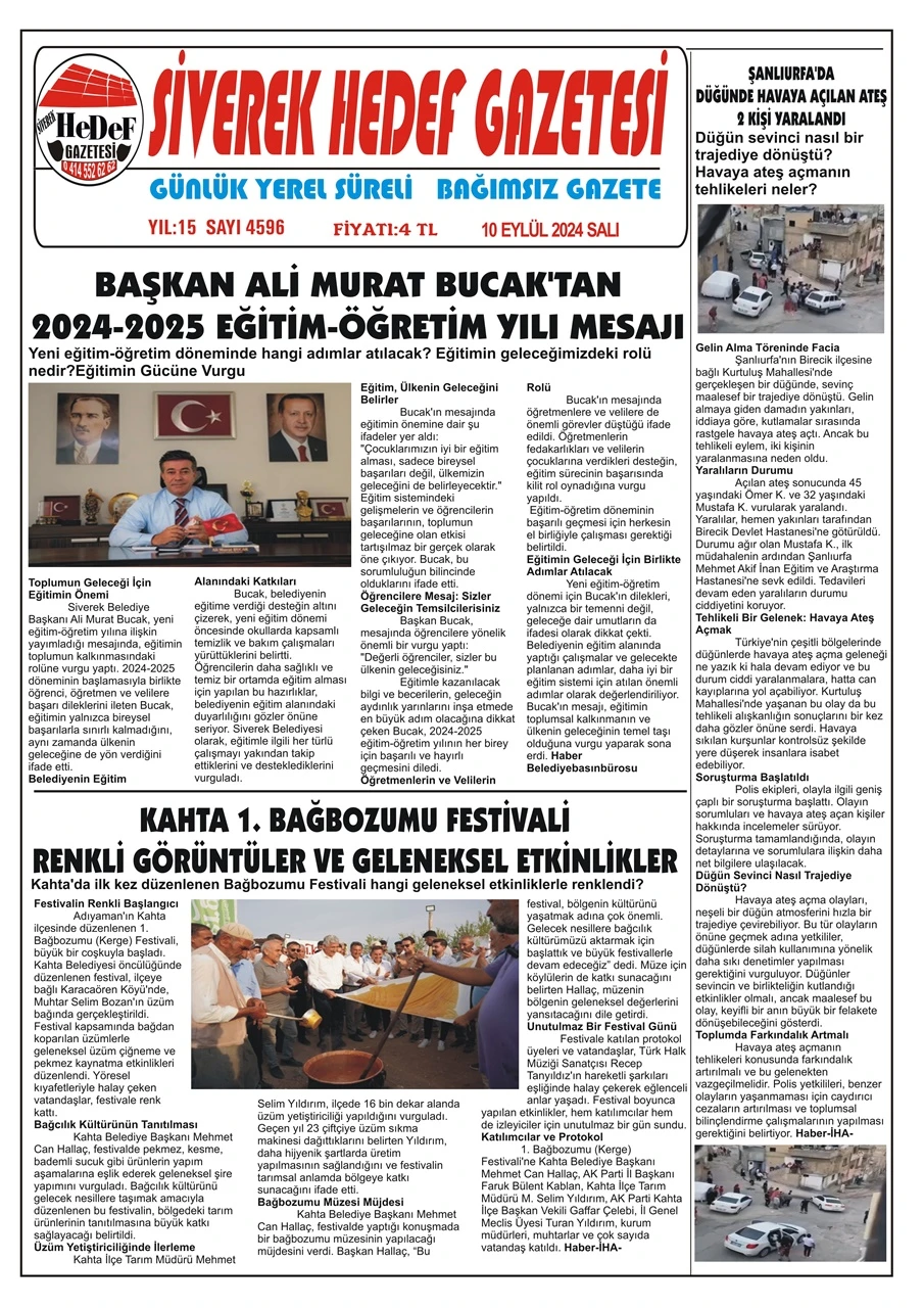 10.09.2024 Tarihli Gazetemiz