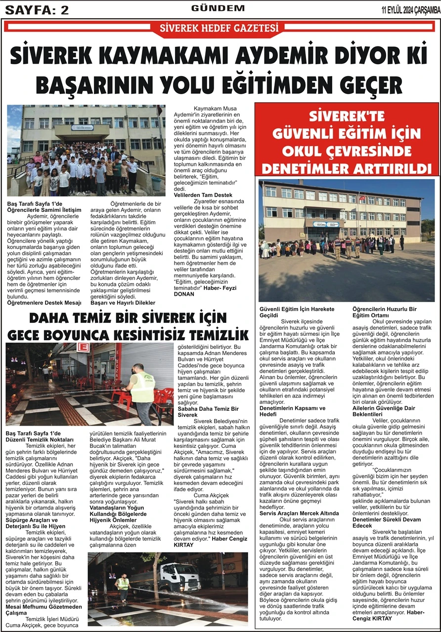 11.09.2024 Tarihli Gazetemiz