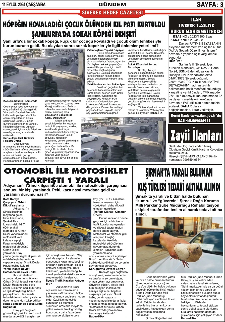 11.09.2024 Tarihli Gazetemiz