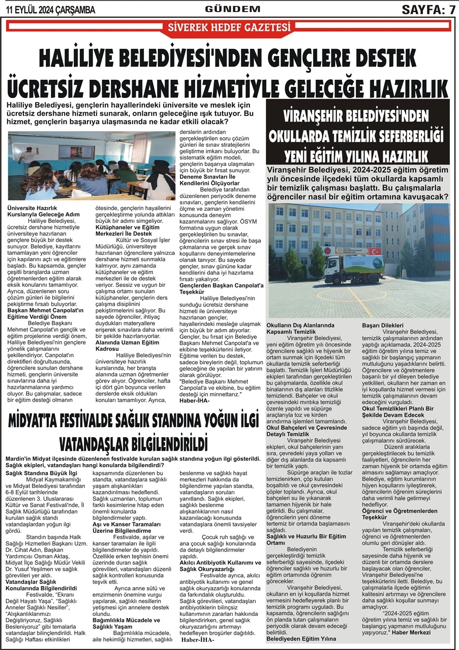 11.09.2024 Tarihli Gazetemiz