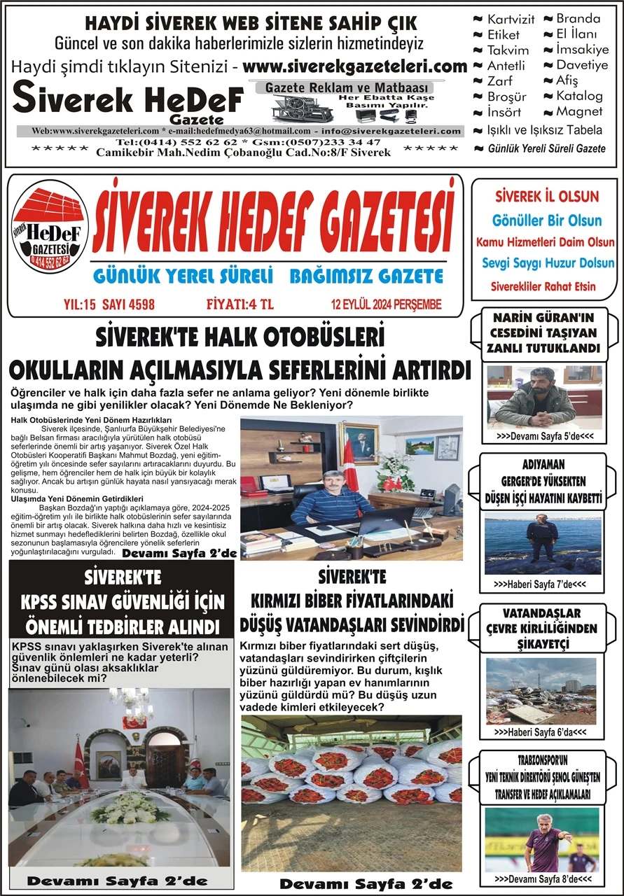 12.09.2024 Tarihli Gazetemiz