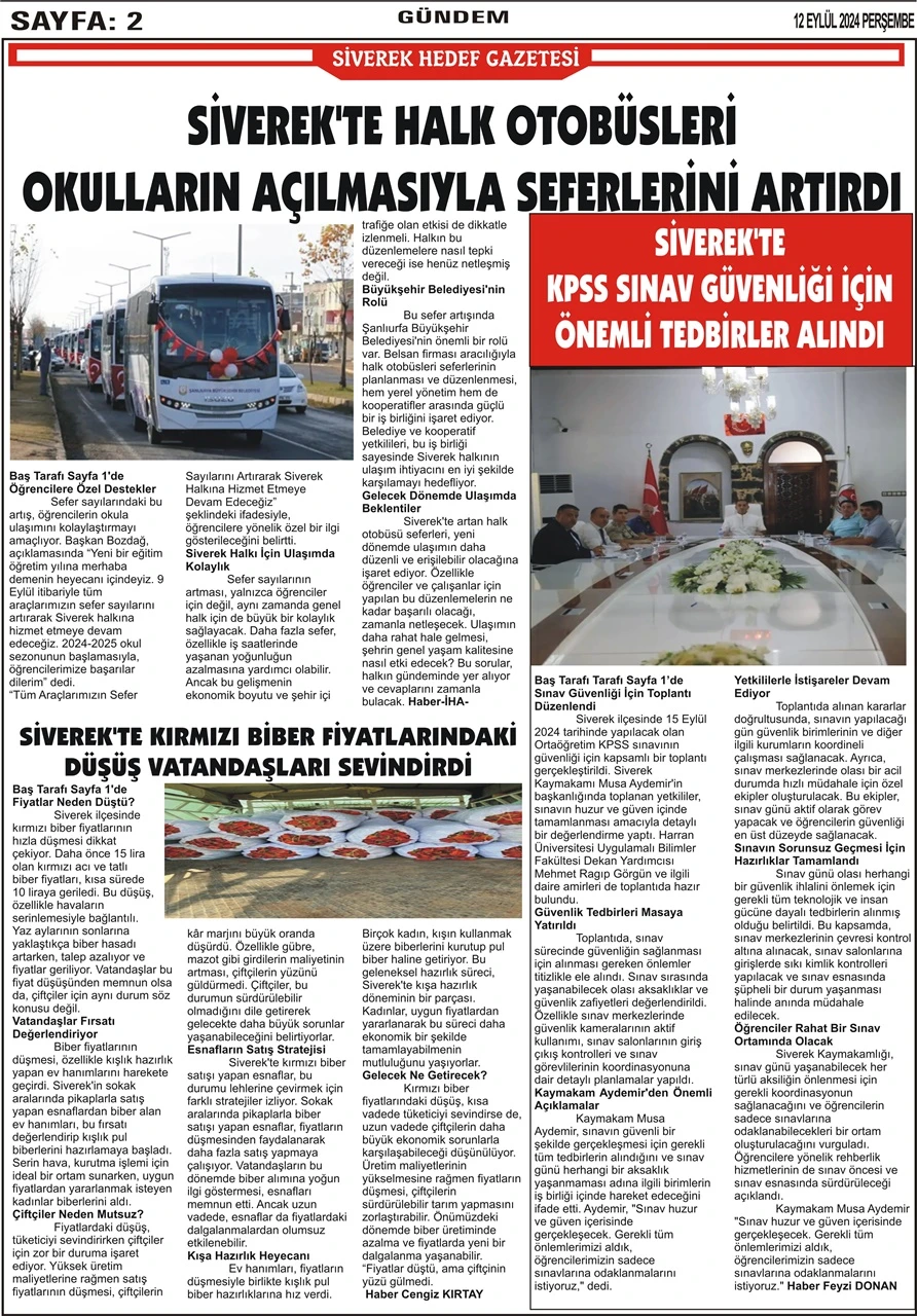 12.09.2024 Tarihli Gazetemiz