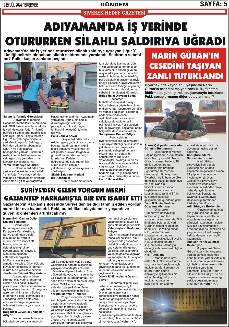 12.09.2024 Tarihli Gazetemiz