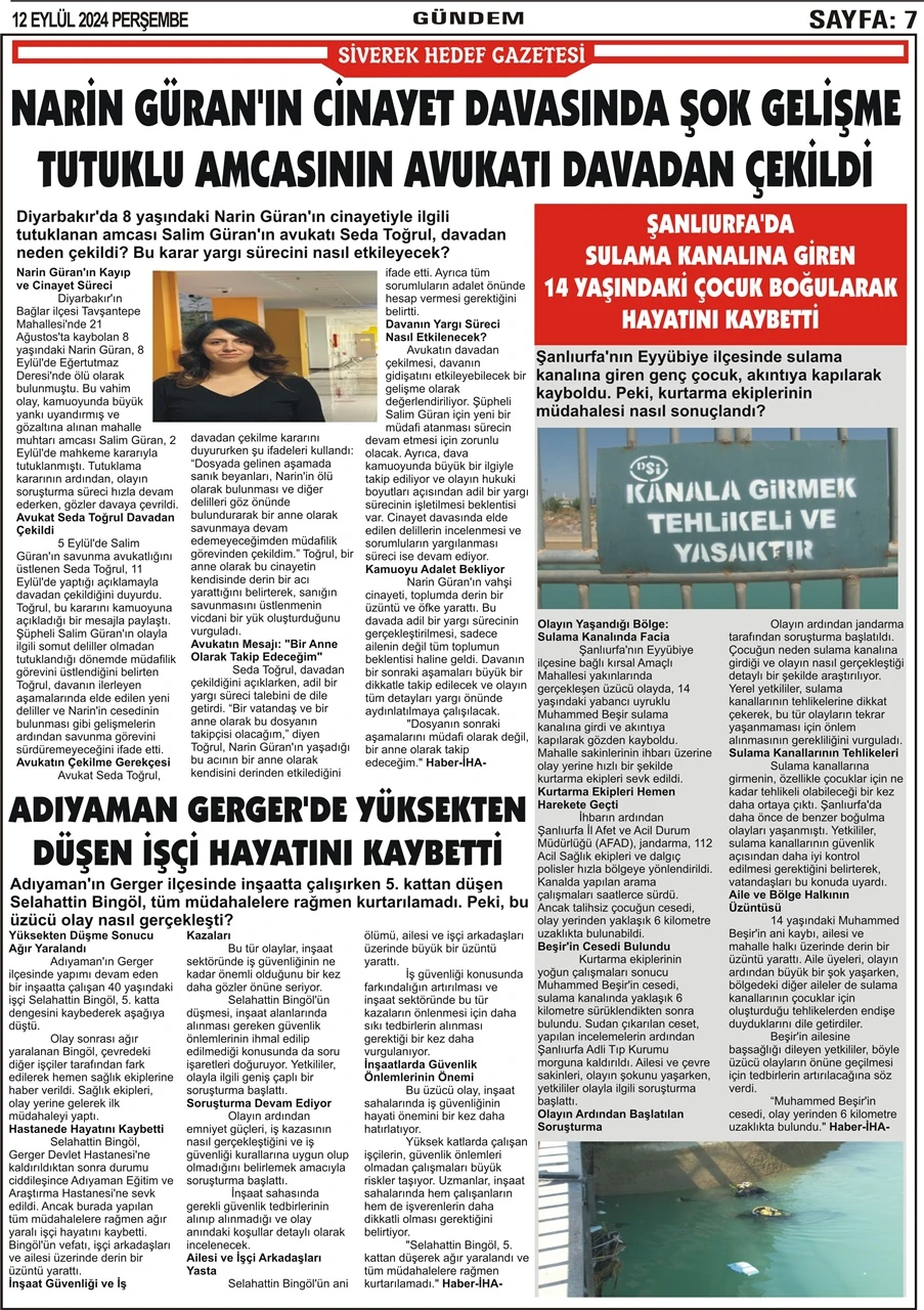 12.09.2024 Tarihli Gazetemiz