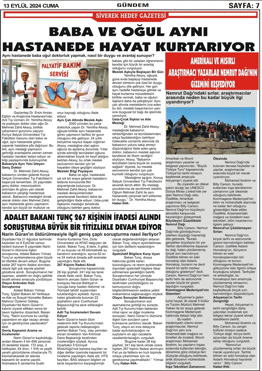 13.09.2024 Tarihli Gazetemiz