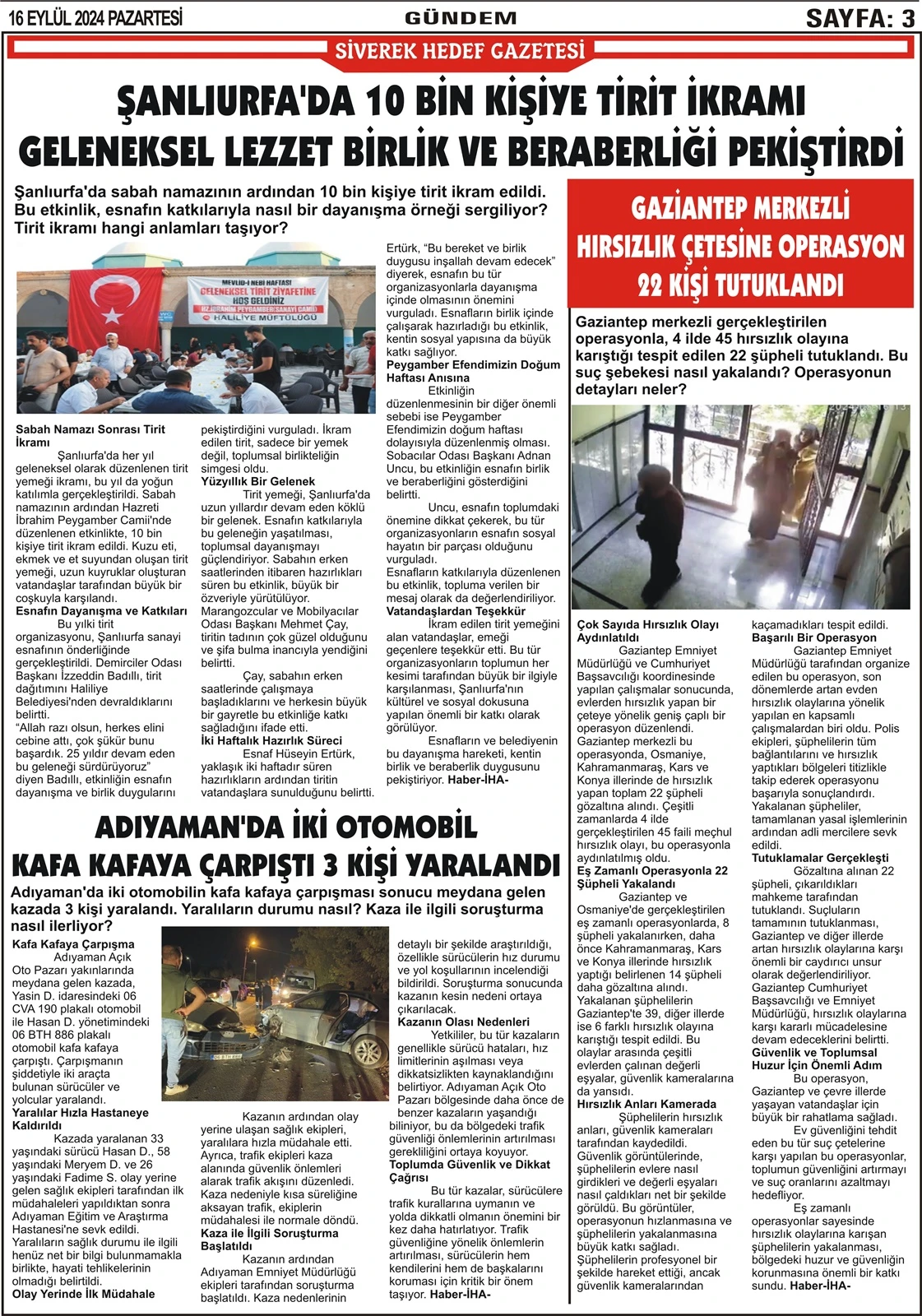 16.009.2024 Tarihli Gazetemiz