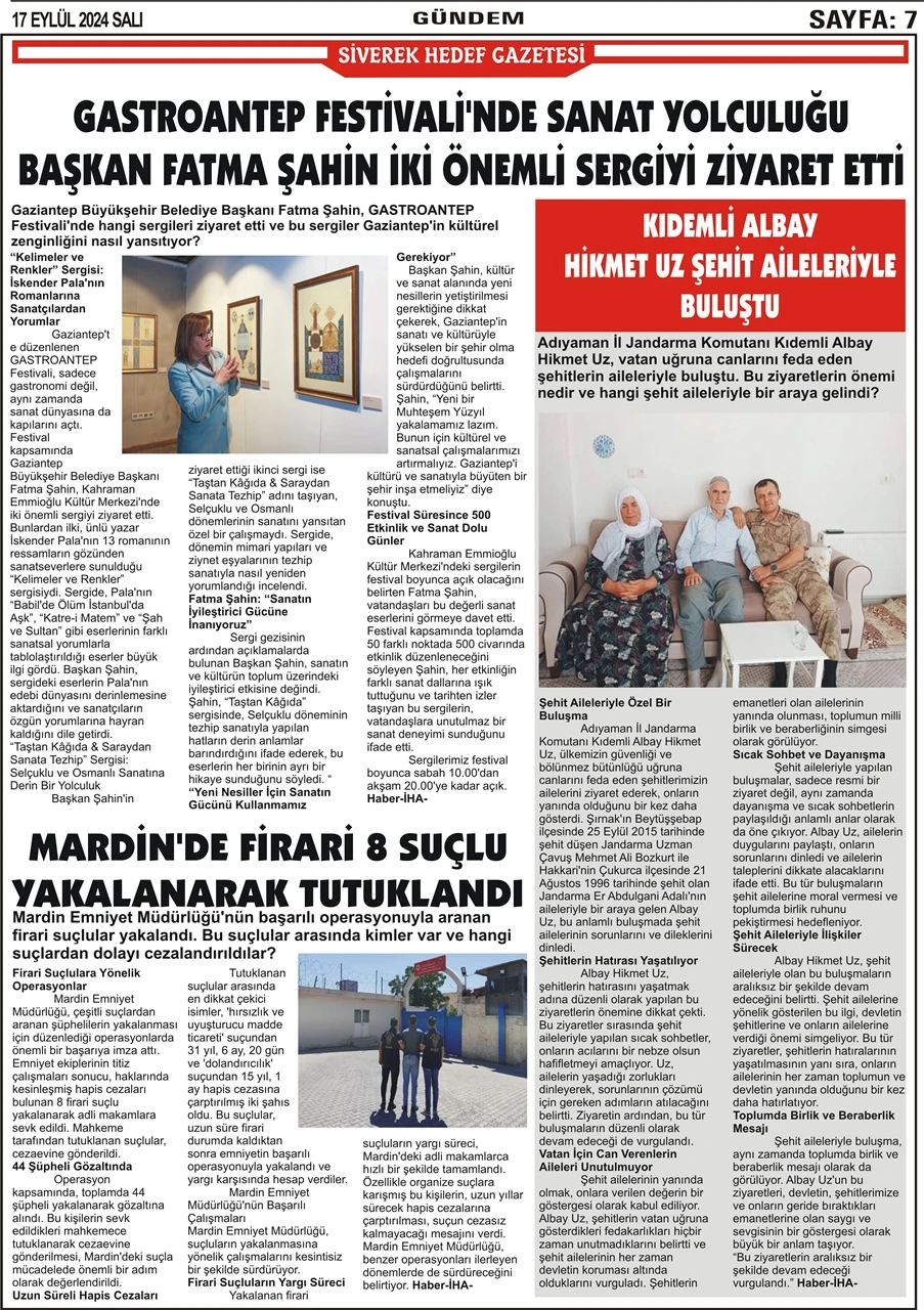 17.09.2024 Tarihli Gazetemiz