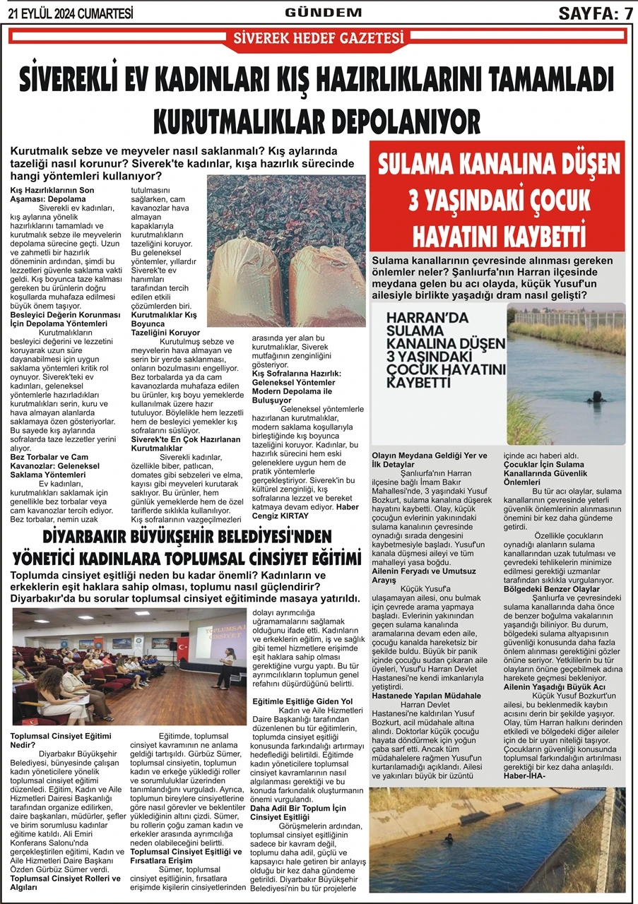 21.09.2024 Tarihli Gazetemiz