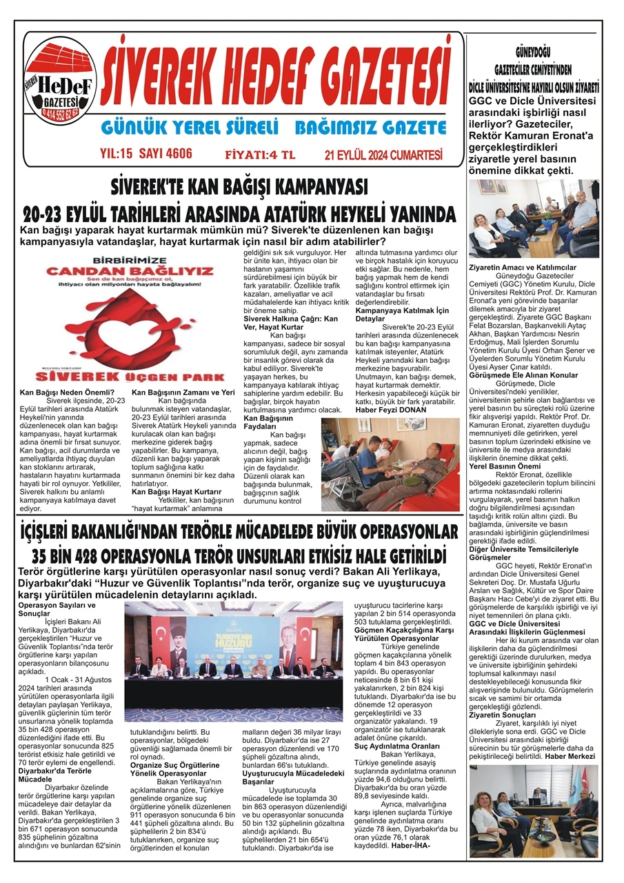 21.09.2024 Tarihli Gazetemiz