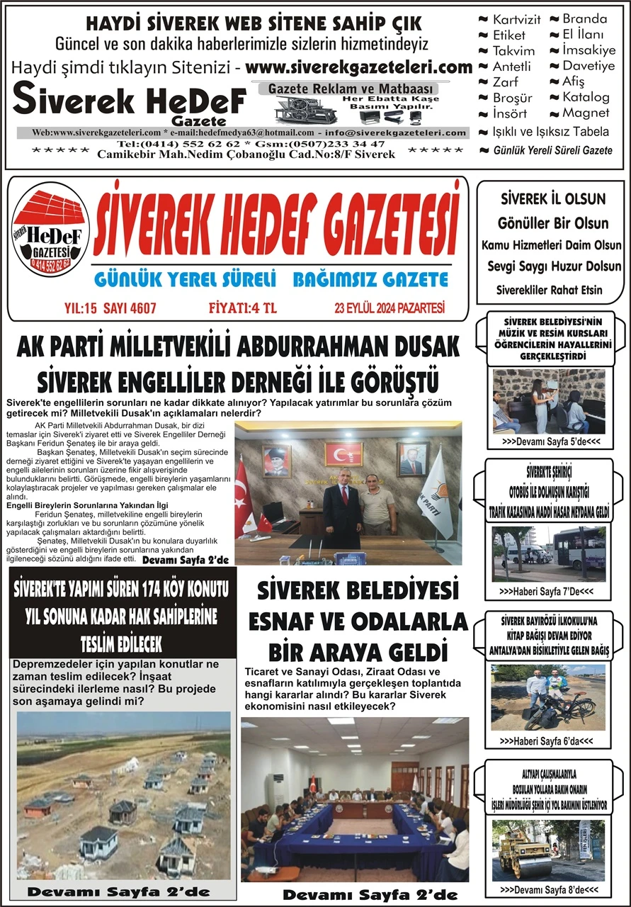 23.09.2024  Tarihli Gazetemiz 