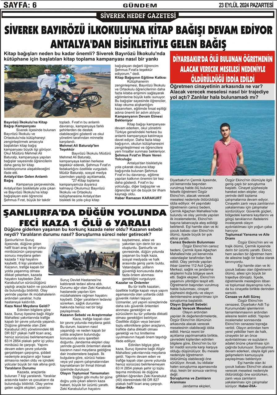 23.09.2024  Tarihli Gazetemiz 