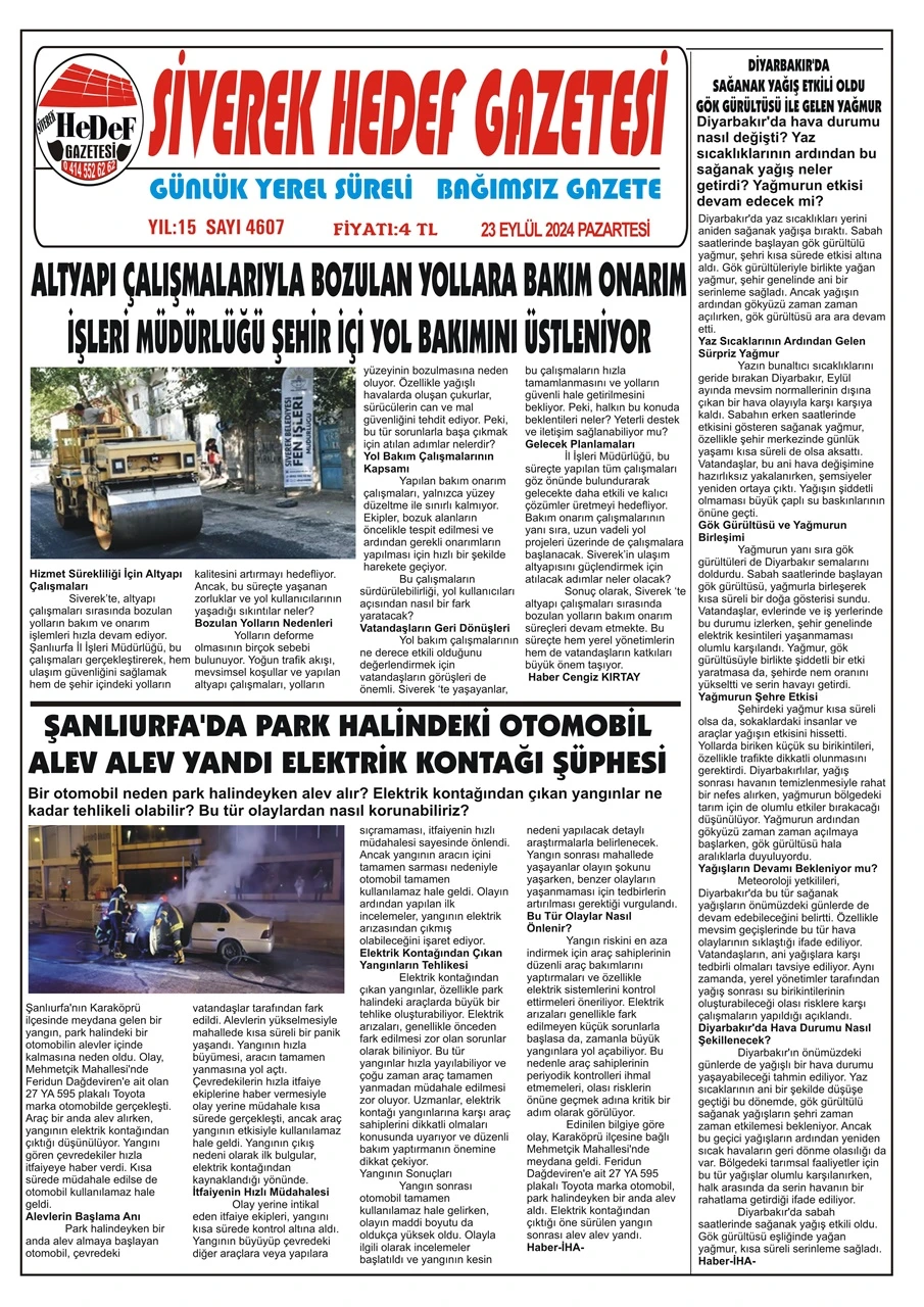 23.09.2024  Tarihli Gazetemiz 