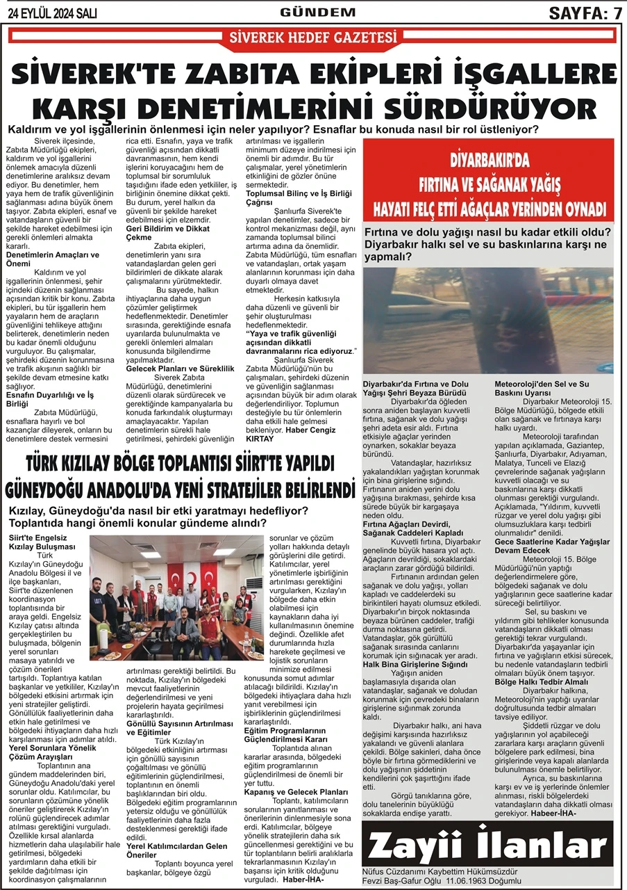 24.09.2024 Tarihli Gazetemiz