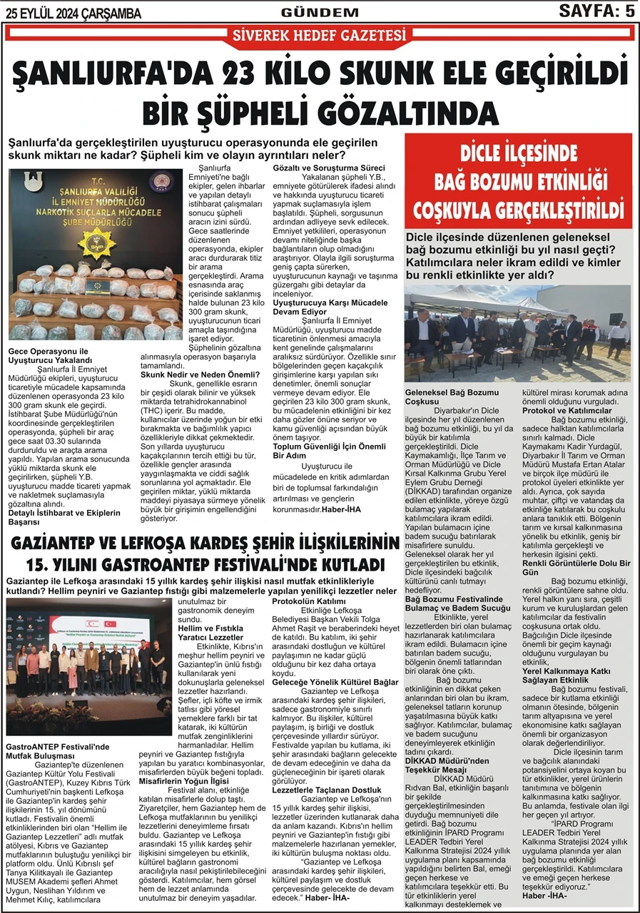 25.09.2024 Tarihli Gazetemiz