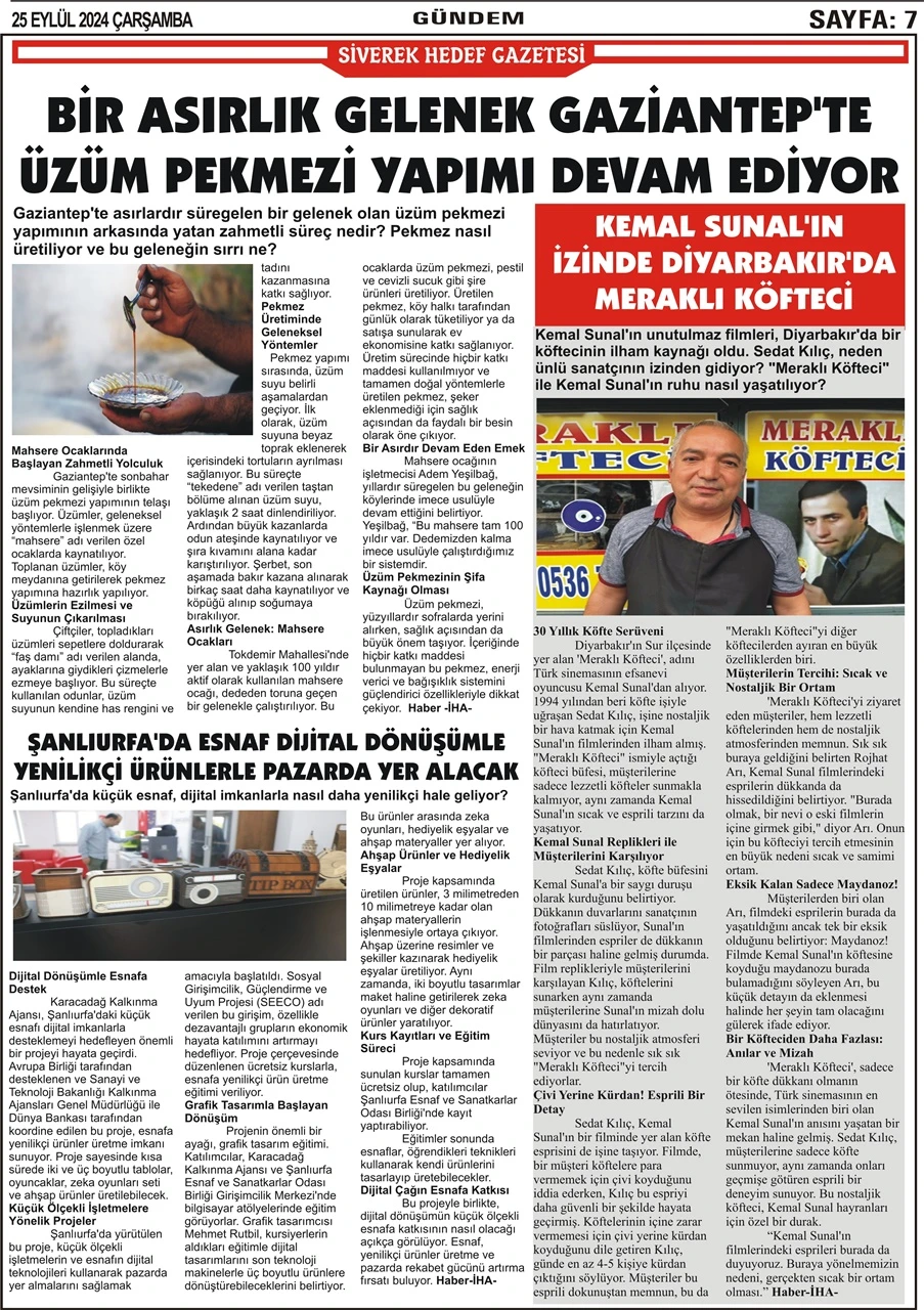 25.09.2024 Tarihli Gazetemiz