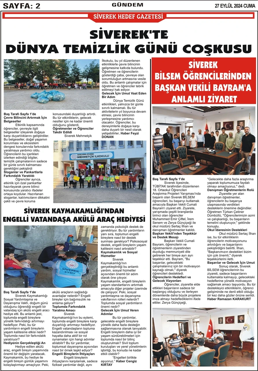 27.09.2024 Tarihli Gazetemiz