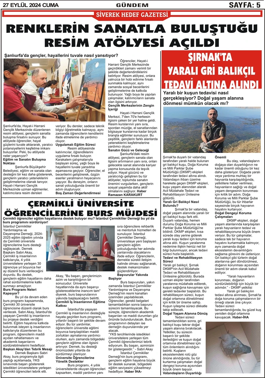 27.09.2024 Tarihli Gazetemiz