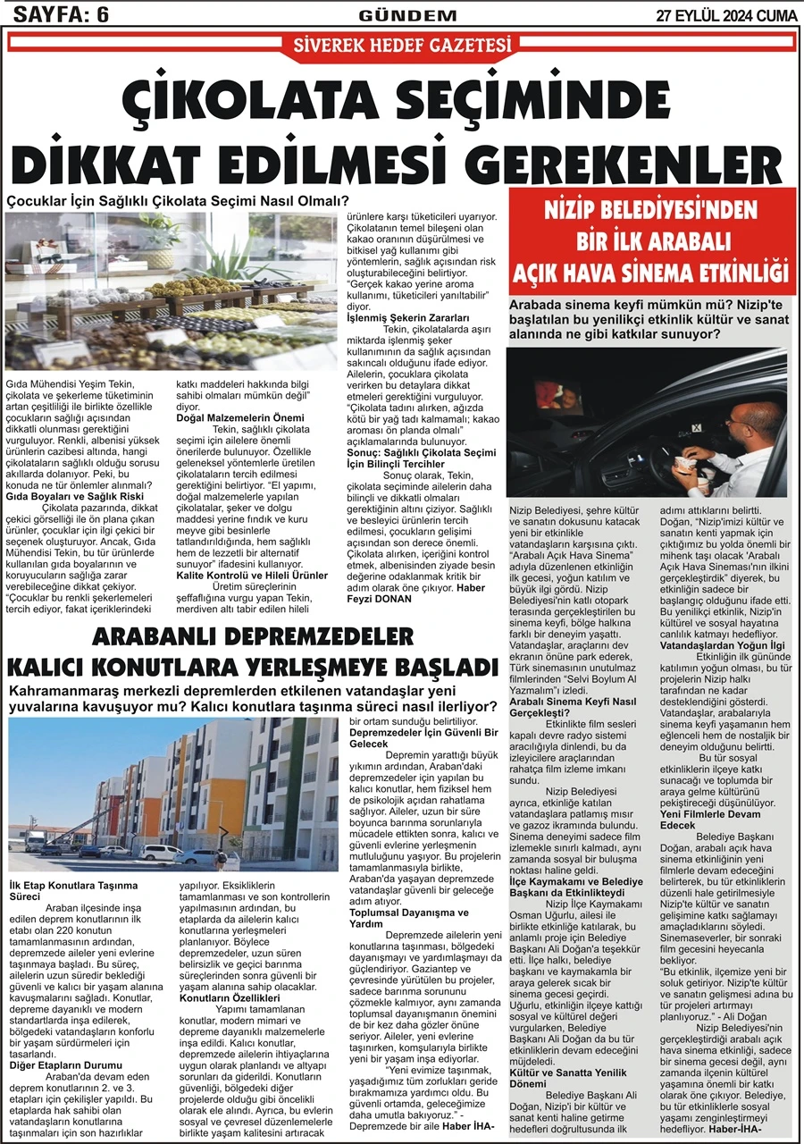 27.09.2024 Tarihli Gazetemiz