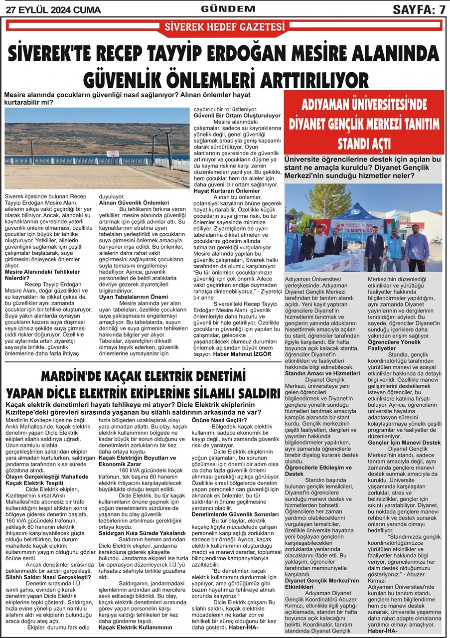 27.09.2024 Tarihli Gazetemiz