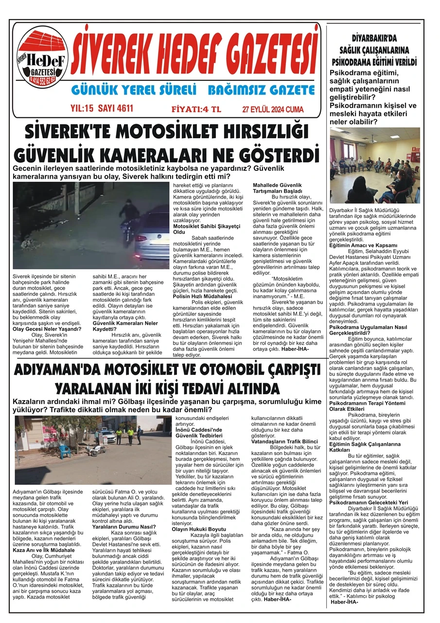 27.09.2024 Tarihli Gazetemiz