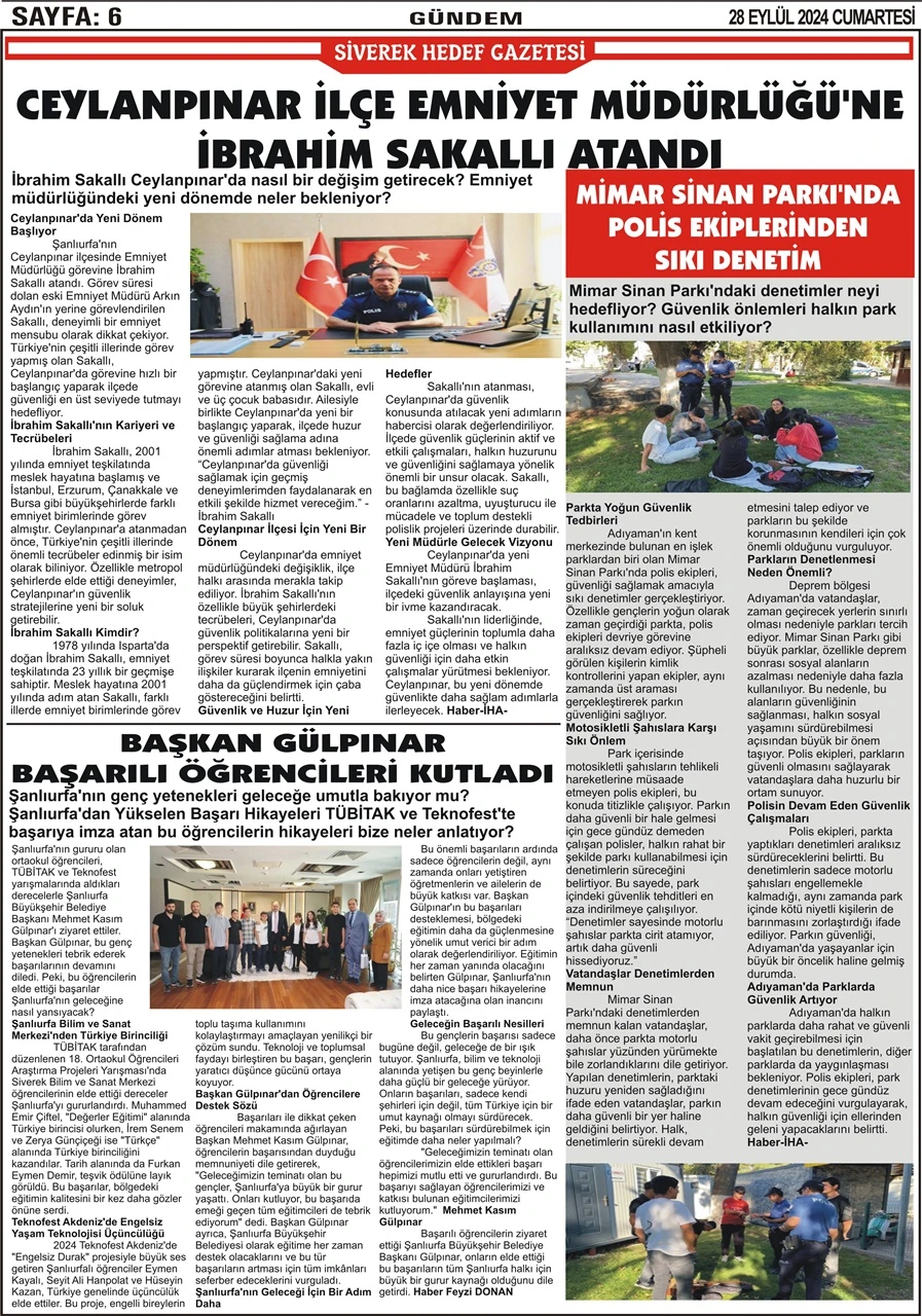 28.09.2024 Tarihli Gazetemiz