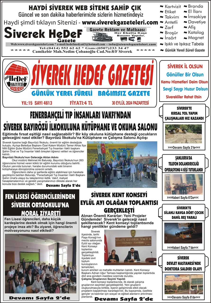 30.09.2024 Tarihli Gazetemiz