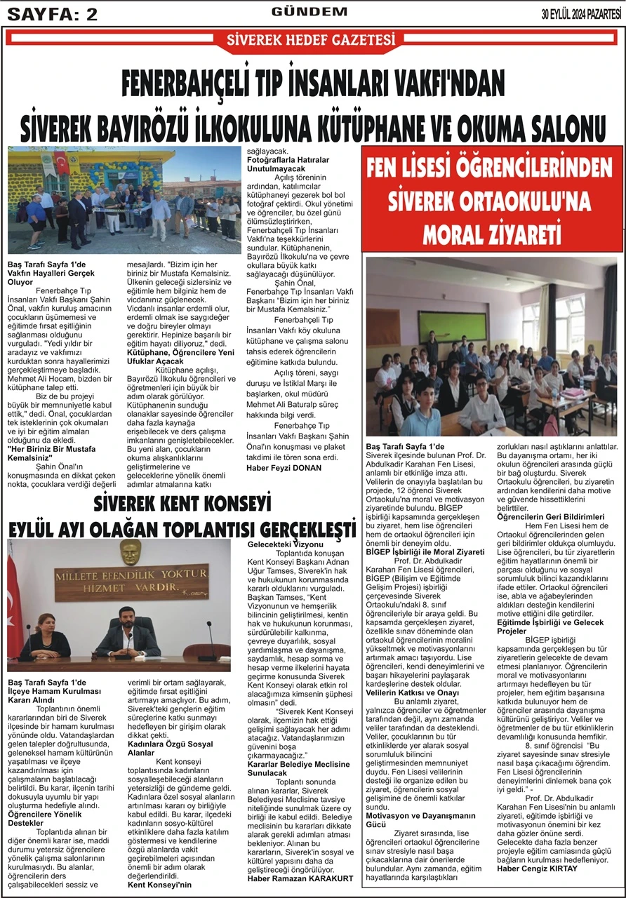 30.09.2024 Tarihli Gazetemiz