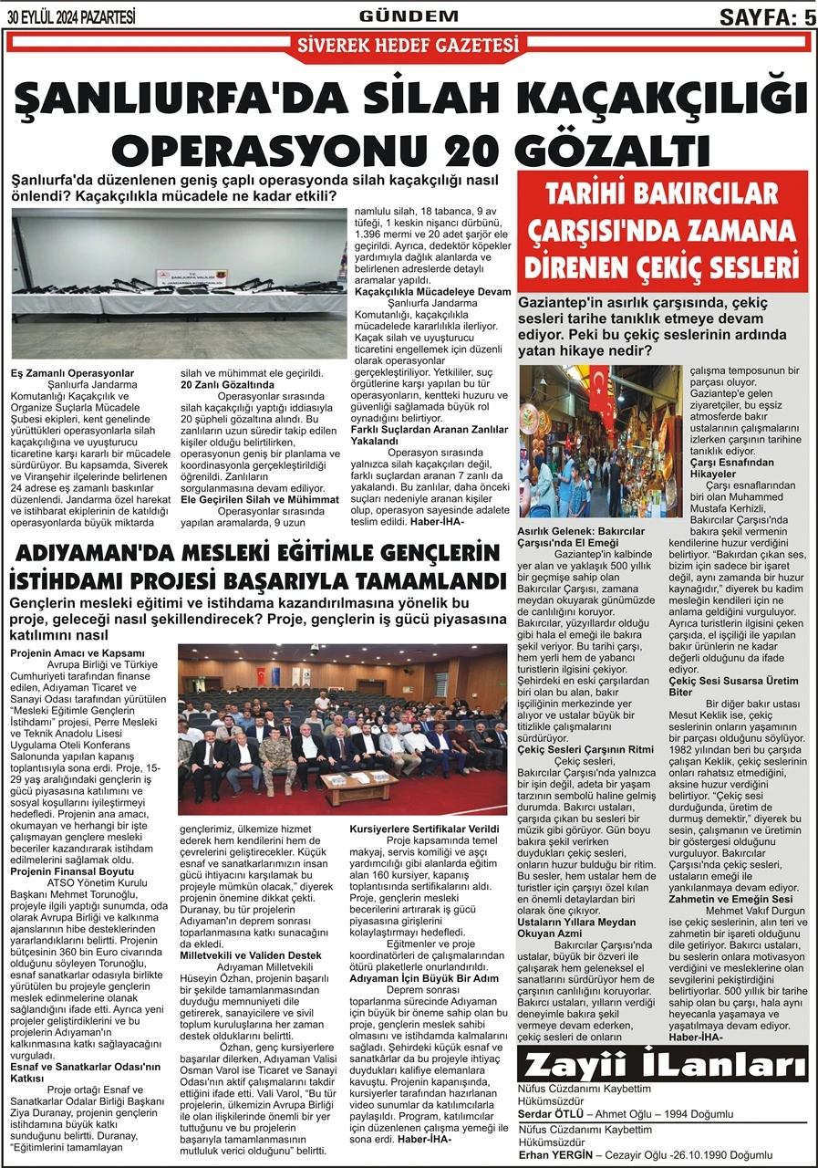 30.09.2024 Tarihli Gazetemiz