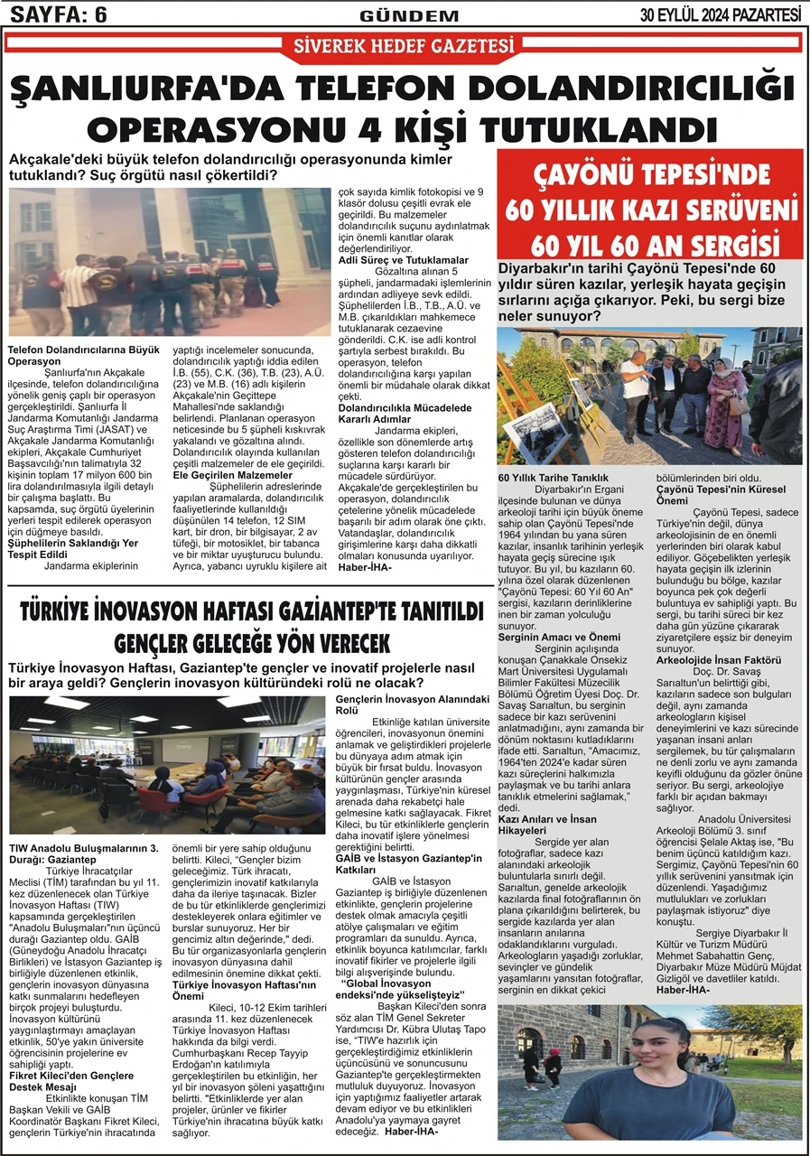 30.09.2024 Tarihli Gazetemiz